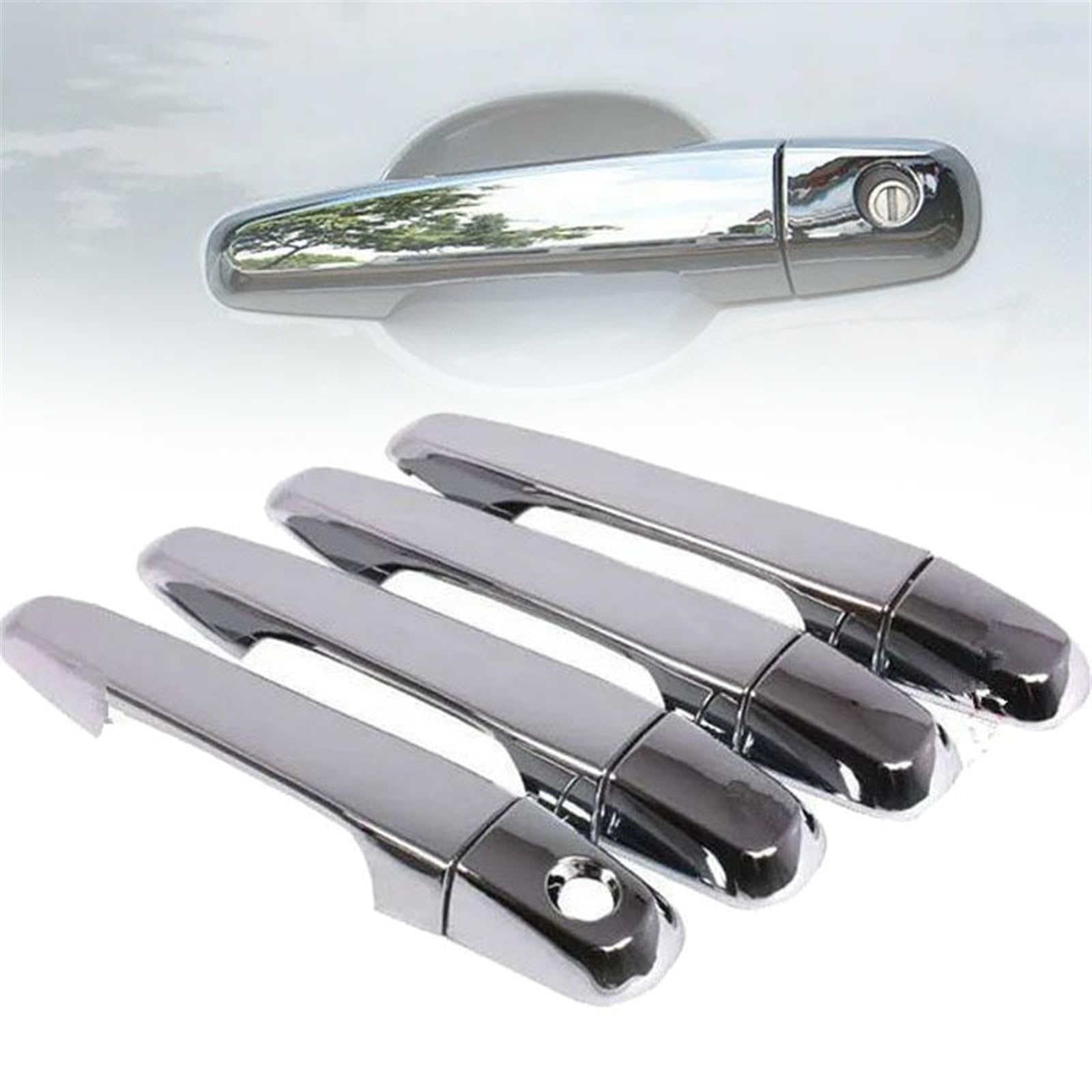 Garniture de poignée de porte en chrome ABS anti-rayures Pajero Sport