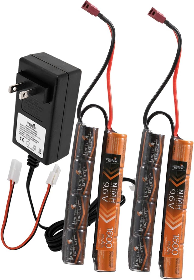 Lancer Tactical Nimh Battery Pack with Charger, Two 9.6v