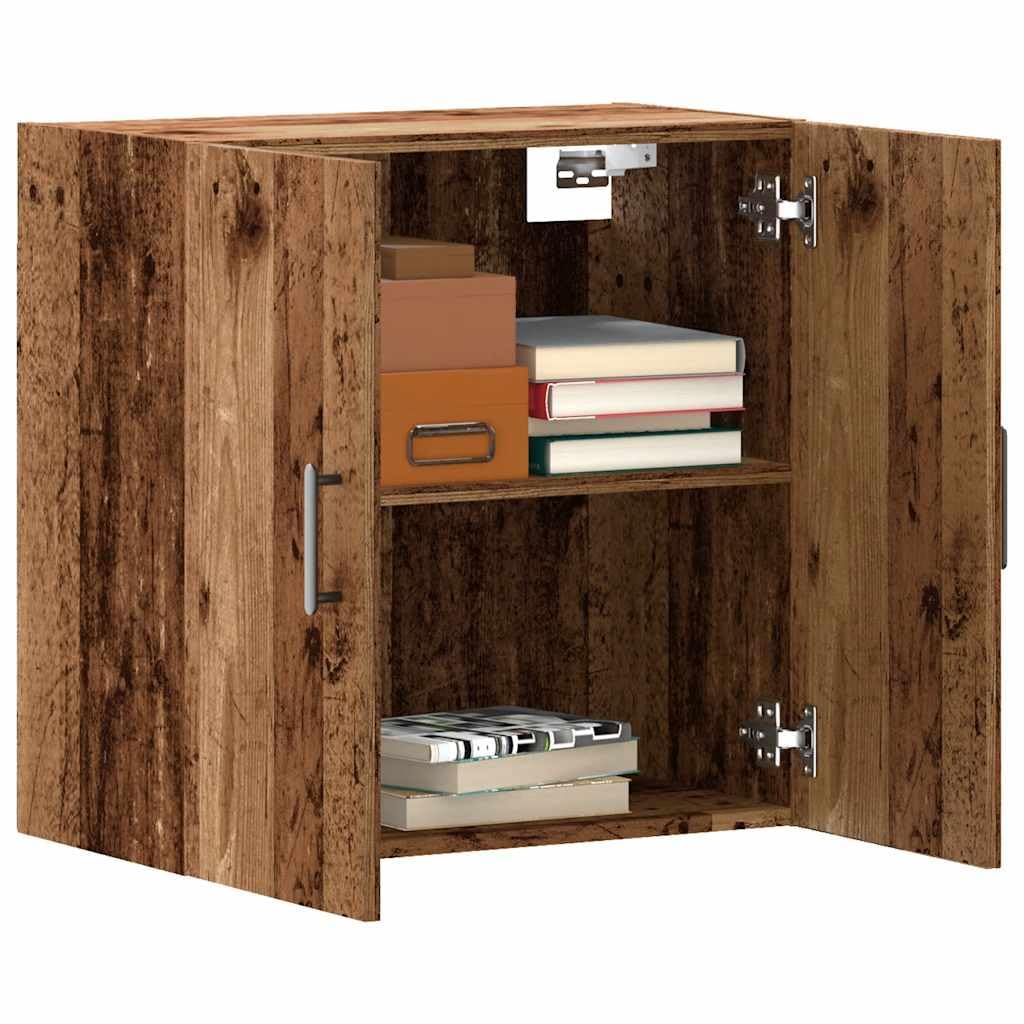vidaXL Armario Pared Madera ingeniería Envejecida 60x31x60 cm, Armario montado en la Pared, Armario de Almacenamiento, Armario de Pared Colgante