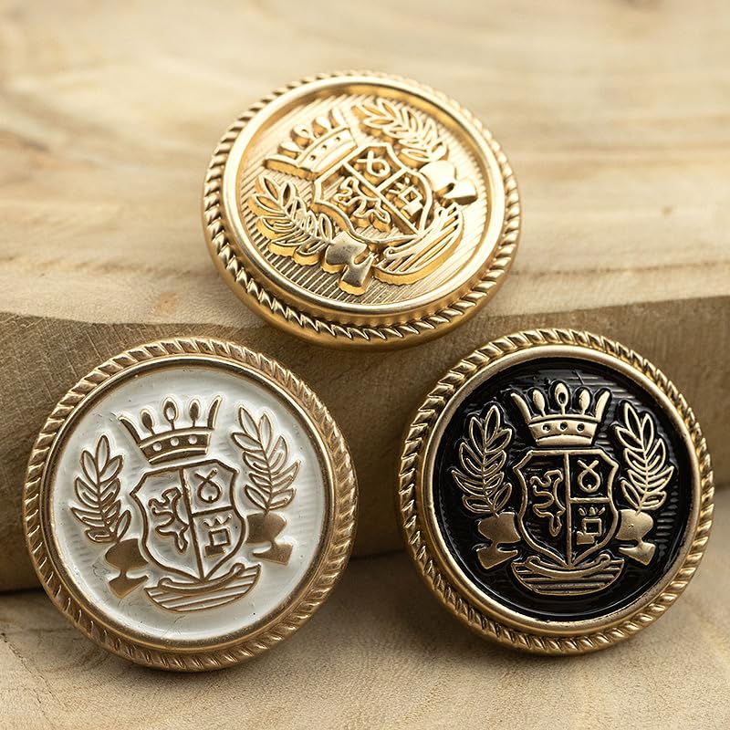 Guziki w stylu vintage Guzik 10 sztuk metalowe guziki złoty guzik do płaszcza marynarka koszula garnitur DIY ręcznie robione akcesoria do szycia guziki(Schwarz,15MM)