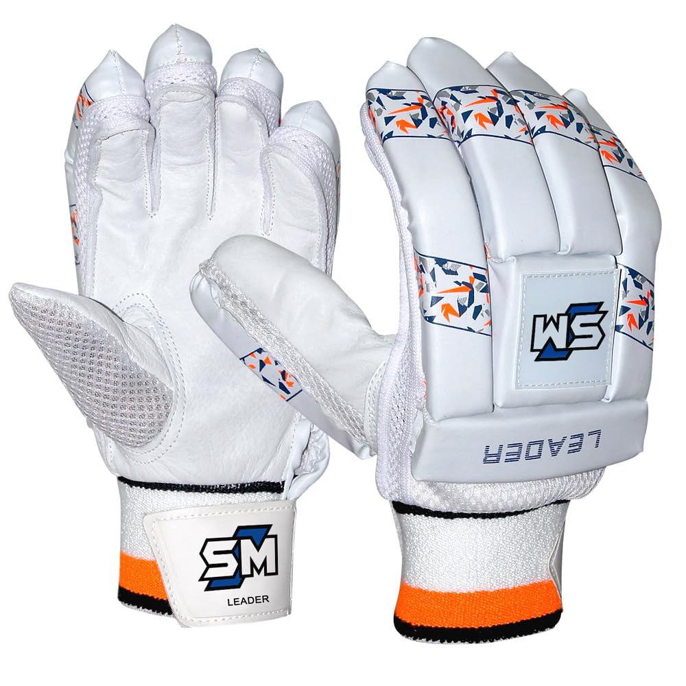 SM Cricket Batting Gloves - Leader | White | Club Level Super Lightweight Protection | 1 Pair (Youth Left Hand) (B0D63VZ67R) Amazon Price History, Amazon Price Tracker