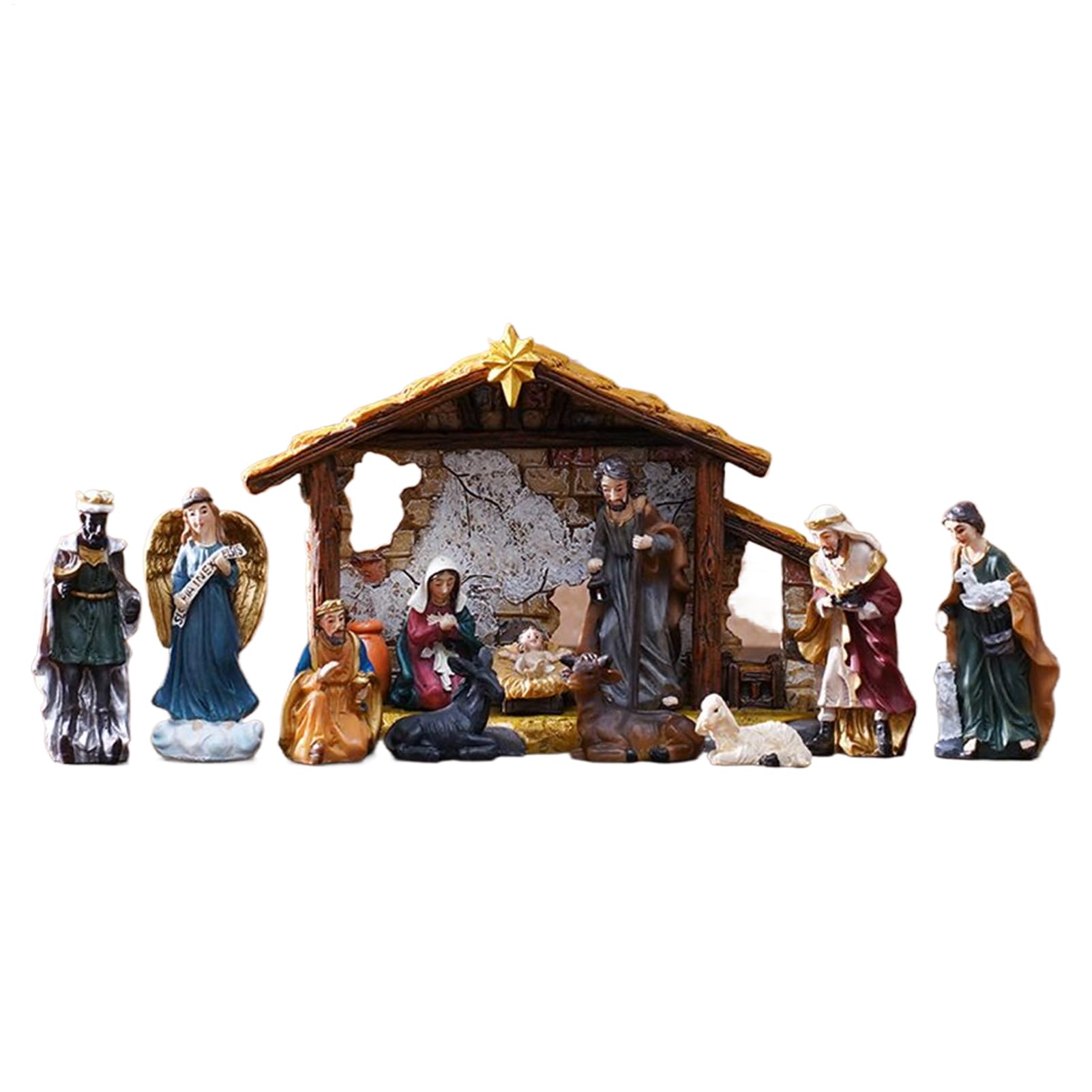 Crèche de Noël pour église et salon avec les saintes figurines décoratives de la Nativité
