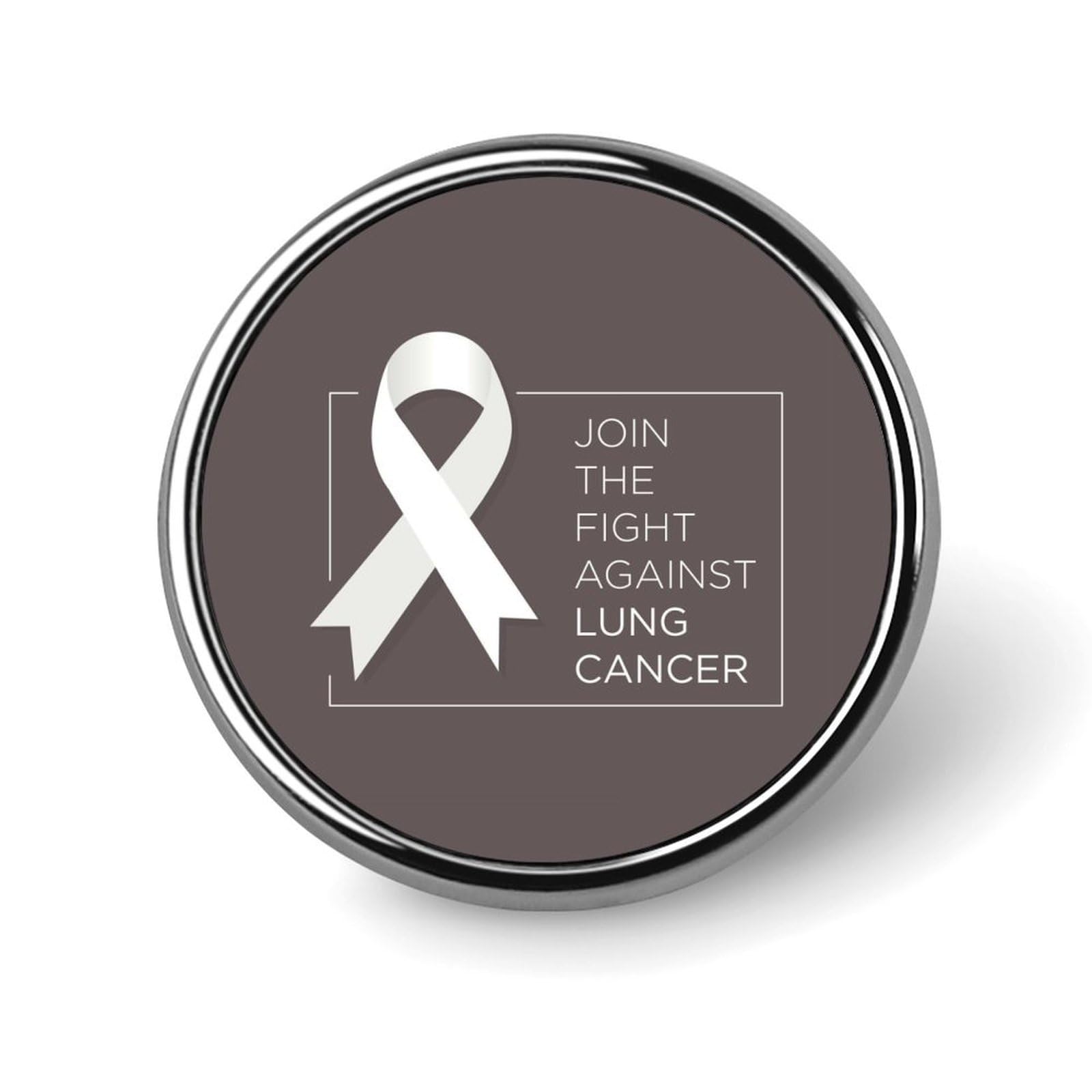 White Ribbon Lung Cancer Awareness Month Pins Round Buttons Brooches Enamel Lapel Pin Party Supplies Decor Badges for Hats Clothes Bags