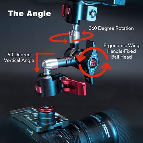 Miniatura 6 de IFOOTAGE Brazo mágico de 11 pulgadas con abrazadera en forma de C con rosca de 14 pulgadas y 38 pulgadas para flashluz LED micrófonomonitor SKU