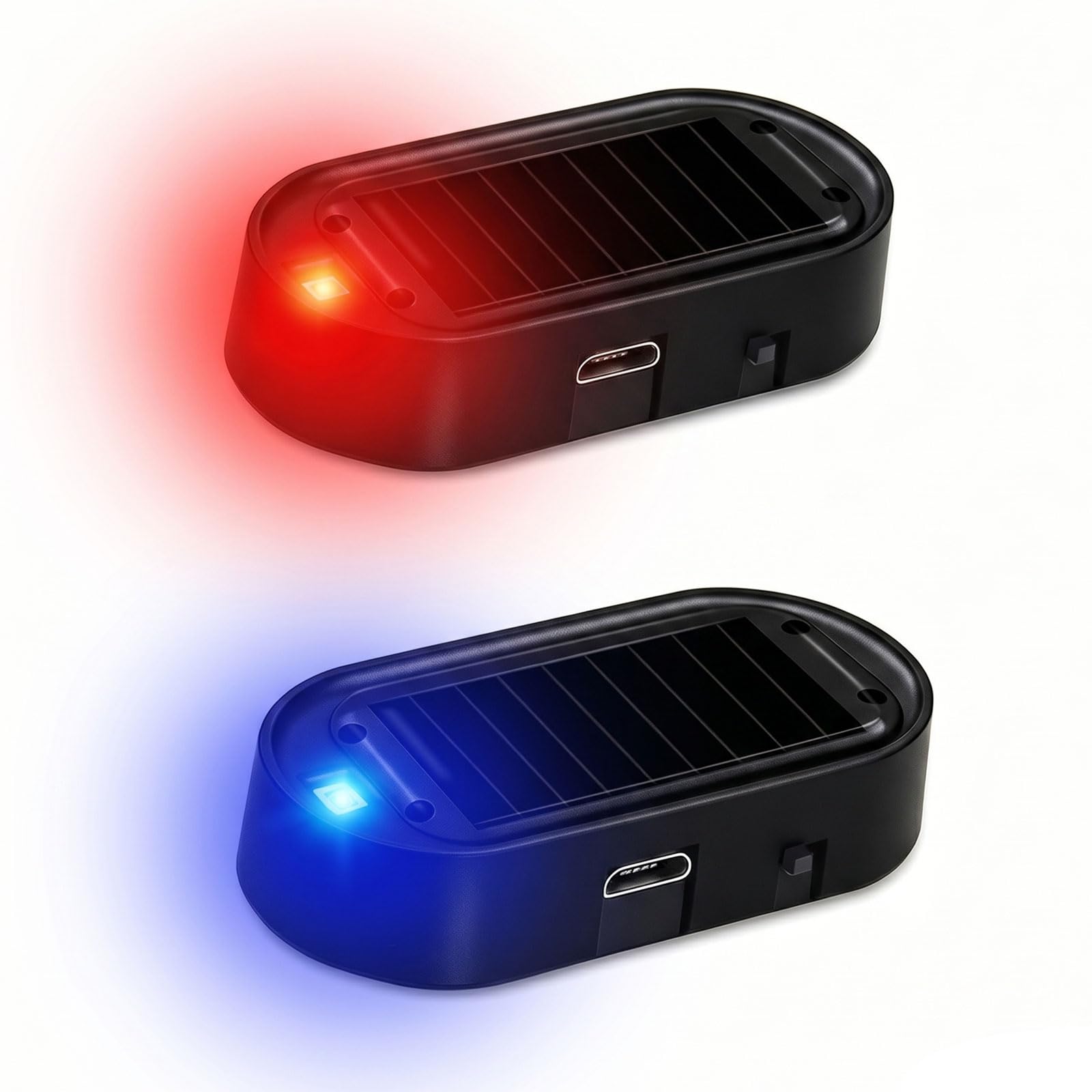 2PCS Solar Power Fake Car Alarm LED Light Flashing Security Light