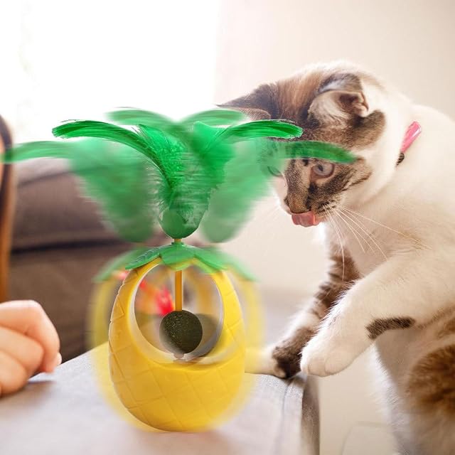 Foto 7 de 7 de DONGKER Juguete para Gatos con Forma de piña y Estructura de Soporte Central