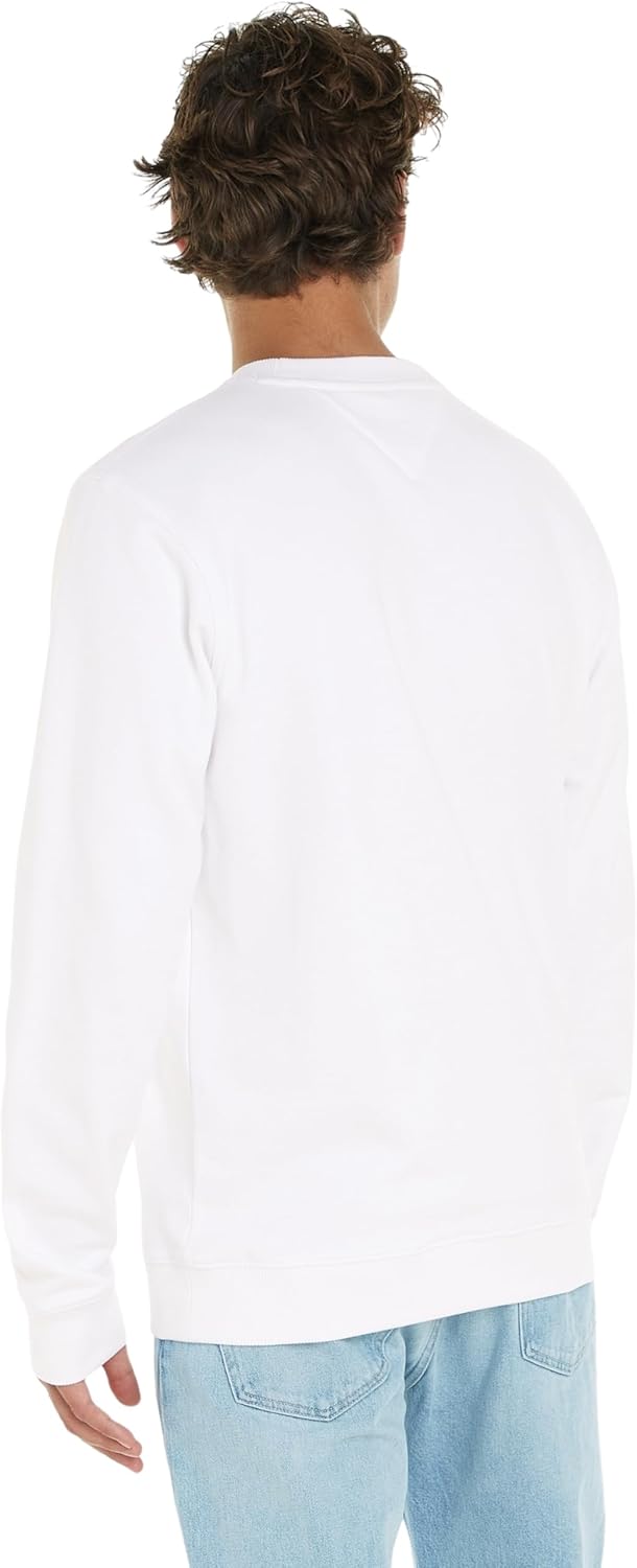 Tommy Jeans Felpa Uomo senza Cappuccio S Bianco (White) - Immagine 2