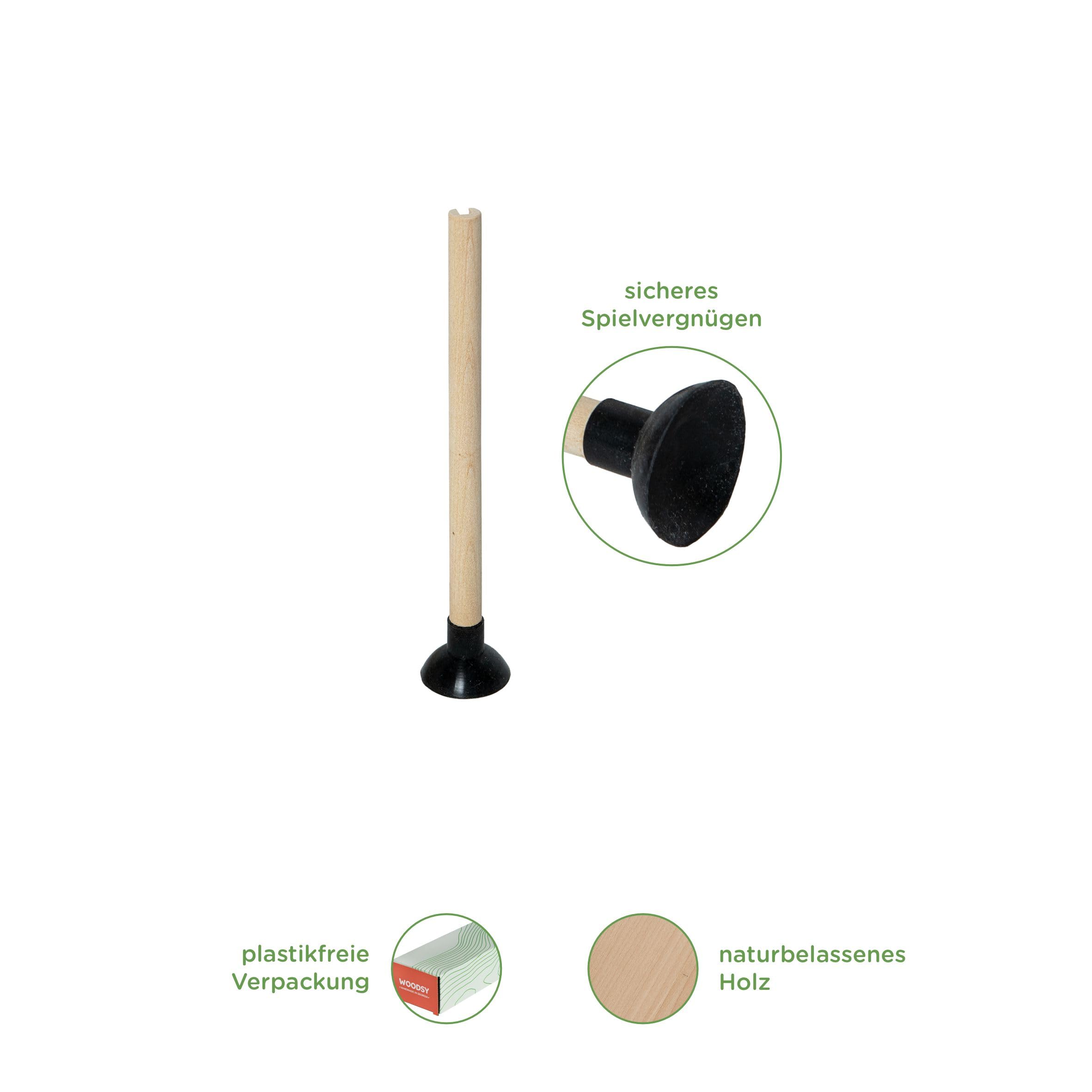 WOODSY ® Lot de 4 flèches de sécurité pour arbalète pour enfants | Jouet en bois pour enfants..