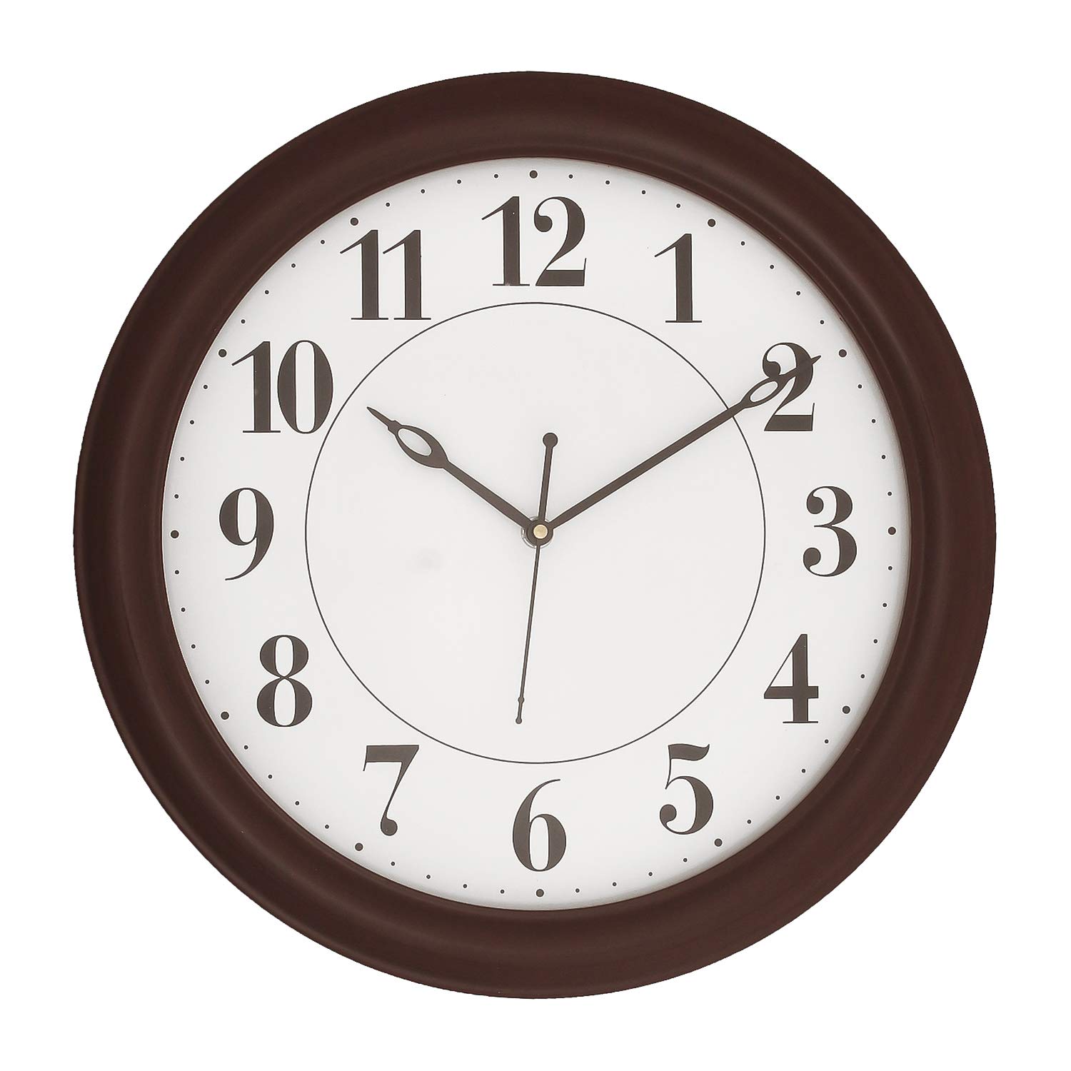CHRONIKLE Classic Round Wooden Case Analog English Numbers Wall Clock for Living Room Home Decorations Office Gifts (Size: 33.5 x 5 x 33.5 CM | Weight: 930 Gram | Color: Rosewood)