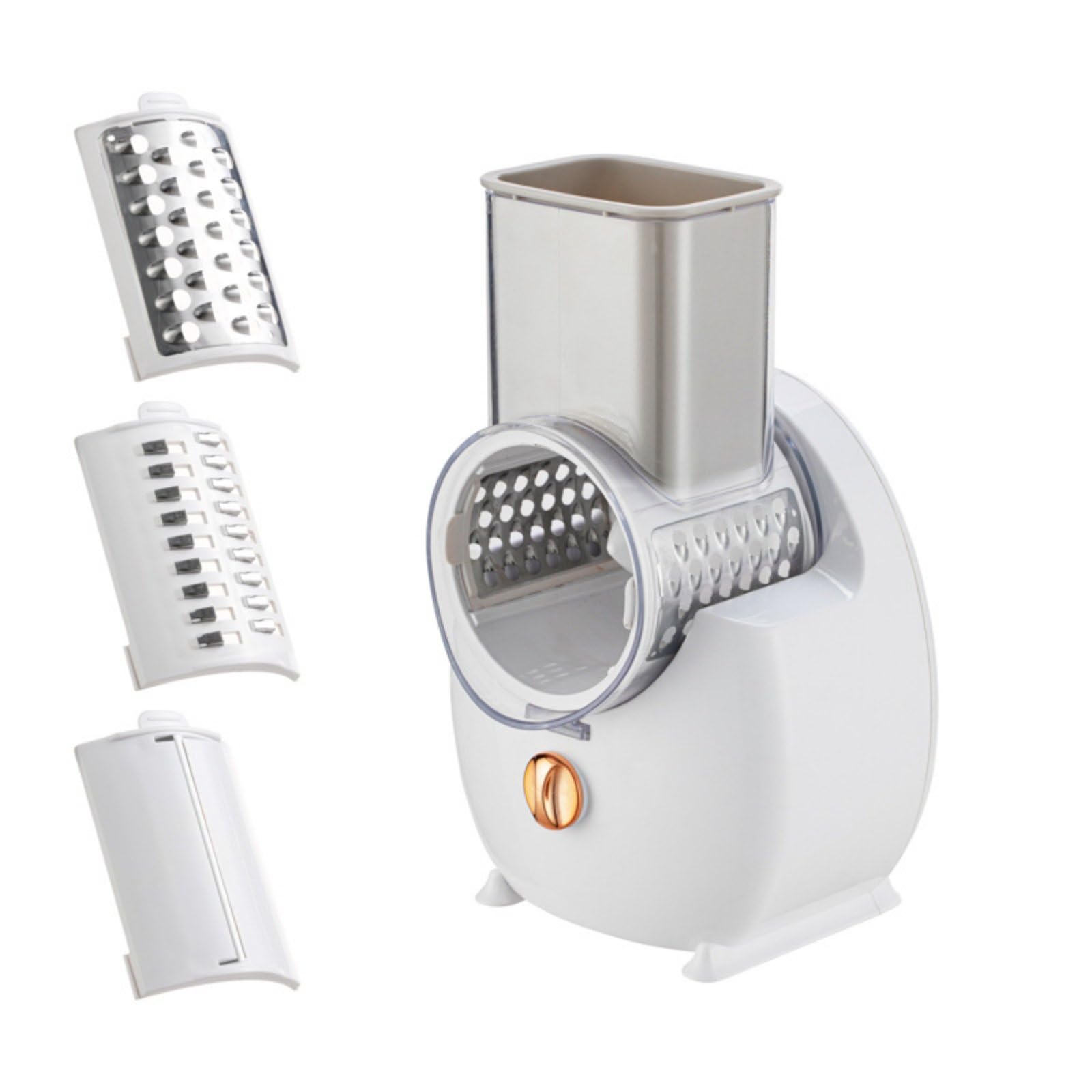 Bnf® Multifunction Automatic Vegetable Cutter Compact Electric Vegetable Cutter Easy to Clean Food Shredder Stainless Steel Blades, White, Rechargeable-image-24