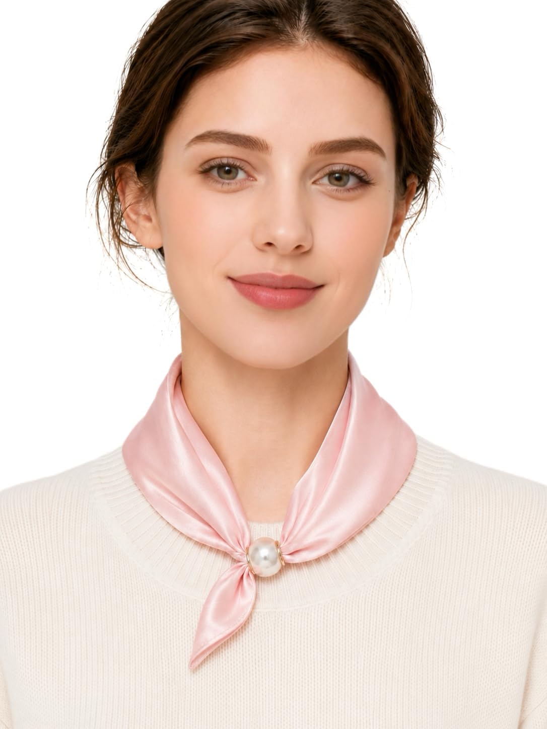Womens Satin Scarf Necklace Emulation Silk Neckerchief image 4