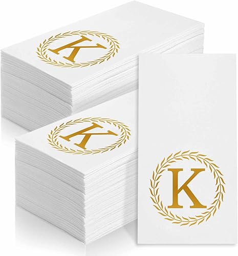 Vista 88 de 100 servilletas desechables con monograma de plata, toallas de mano decorativas con letra A, servilletas de cena para invitados, toallas de mano