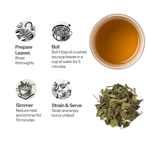 Miniatura 3 de Hojas de guanábana orgánicas  Hojas de guanábana  Hojas secas de graviola y té  Bolsas de té de guanábana  Hoja suelta 100% natural  Té agrio