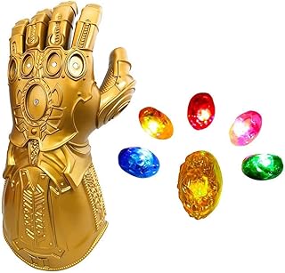 Infinity Gauntlet Thanos Glove LED Light Up with Removable Magnet Infinity Stones for Cosplay Costume prop