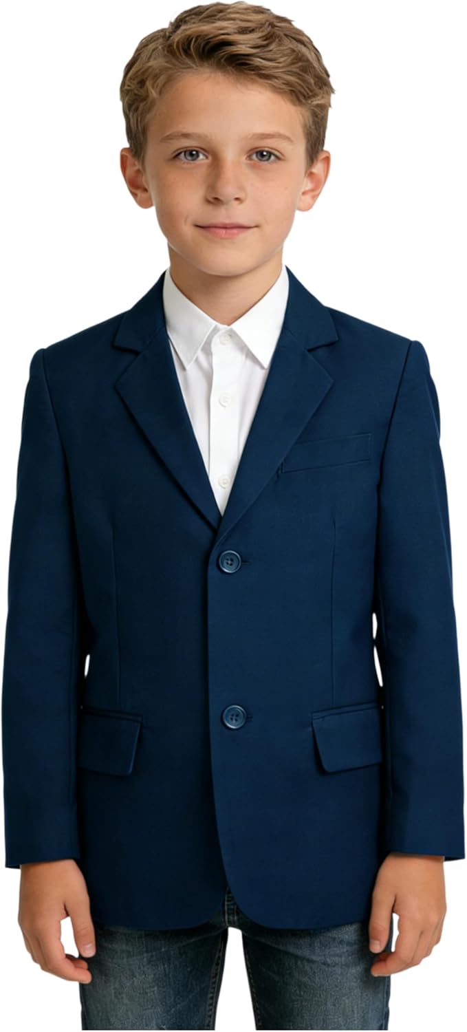 Toddler Kids Boys Blazer Slim Suit Coat Formal Classic Suits Casual Dresswear Royal Blue Sport Coat Business Jacket for Boy
