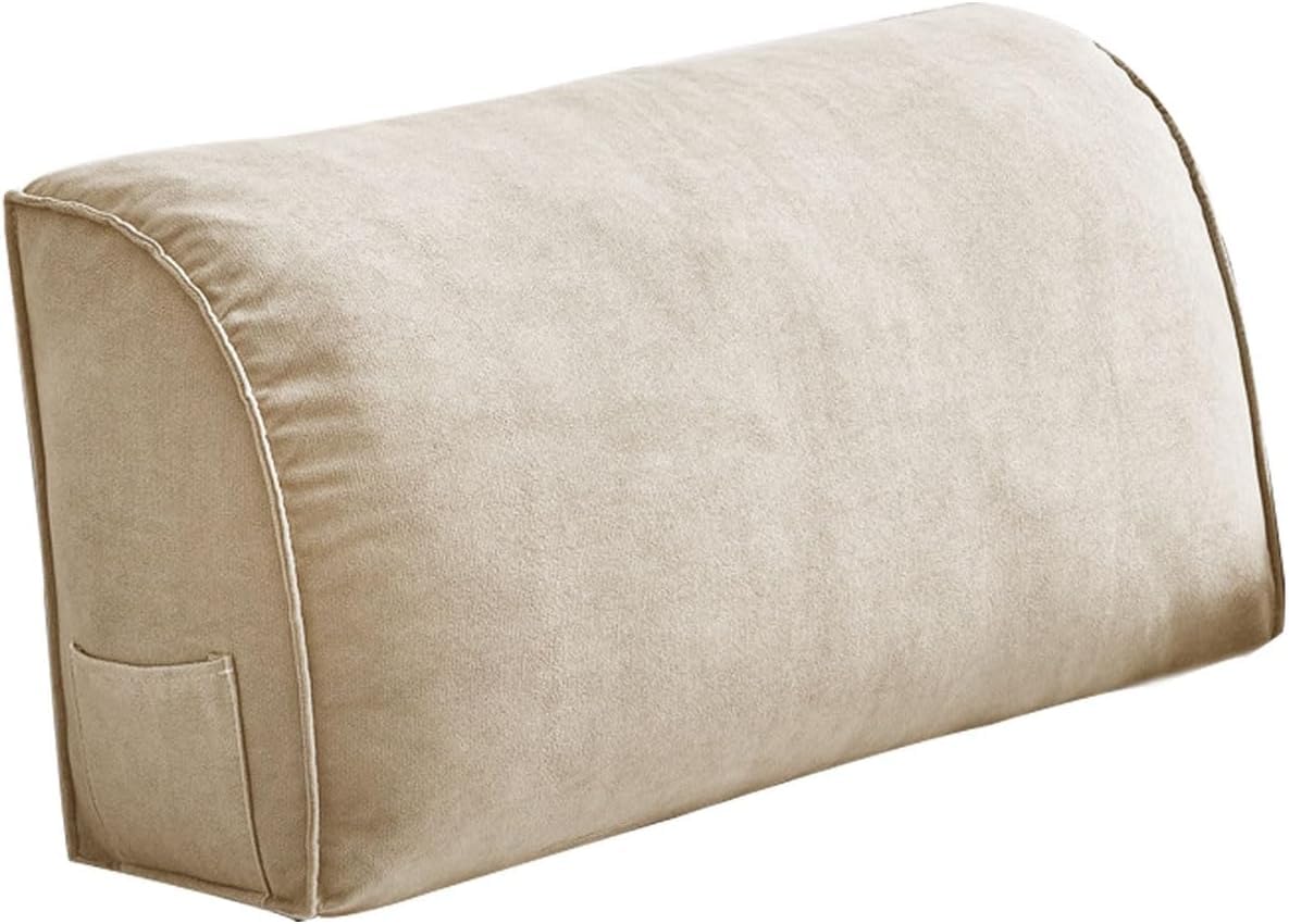 CUEYU Extra Thick Sofa Back Cushion Wedge Pillow for Couch&Bed, Couch Back Cushion Decorative Throw Pillows, Lumbar Neck Back Support Pillows Headboard Cushions Pillows Comfort（Beige31.5x17.7x7.8）