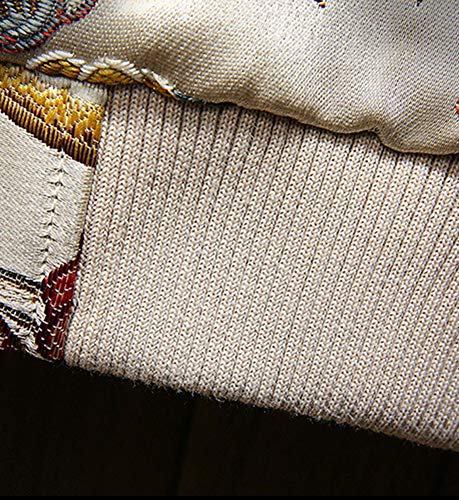 Scofeel Men's Embroidered Jacket Zip Up Flight Bomber Coat Us Medium, White #TOP4