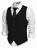 Men's Suit Vests Slim Fit Waistcoat Notch Lapel Casual Formal Vest