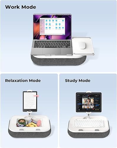 Miniatura 2 de Viozon Soporte de almohada Kindle, soporte para teléfono para cama, escritorio de regazo para computadora portátil con alfombrilla para mouse,