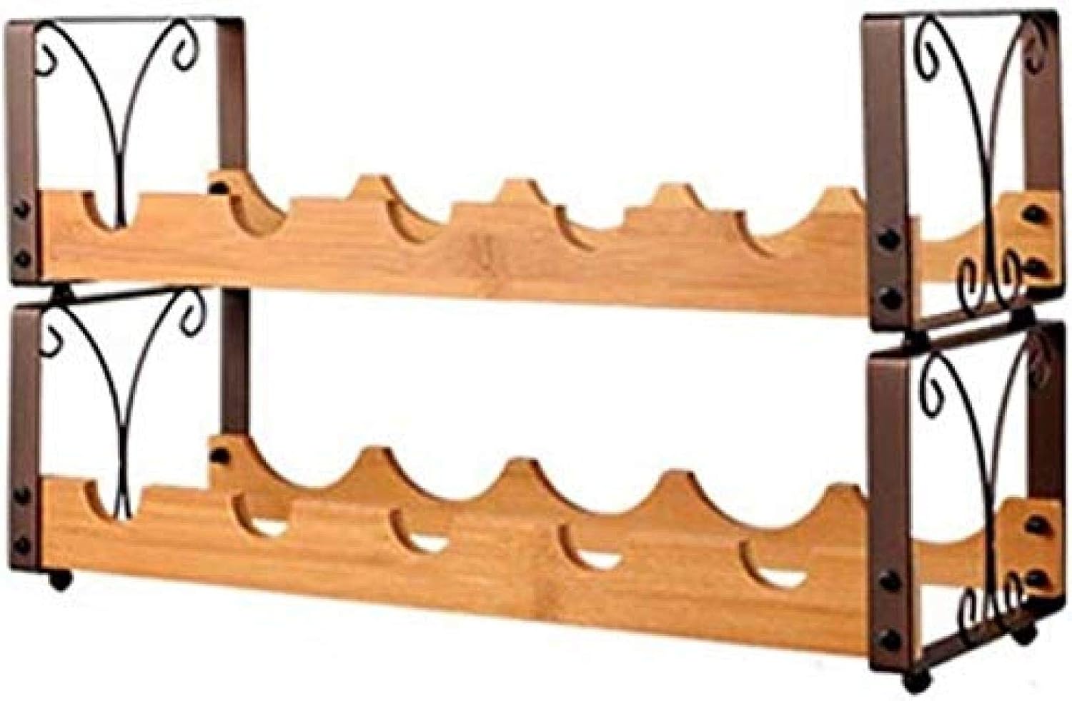 Wine Rack, Wrought Iron Wine Shelf Superimposed Creative Metal Wine Rack Free Standing, Fashion Creative Wine Cabinet Decoration Storage, 500 * 196 * 294mm (Blue 500 * 196 * 148mm)