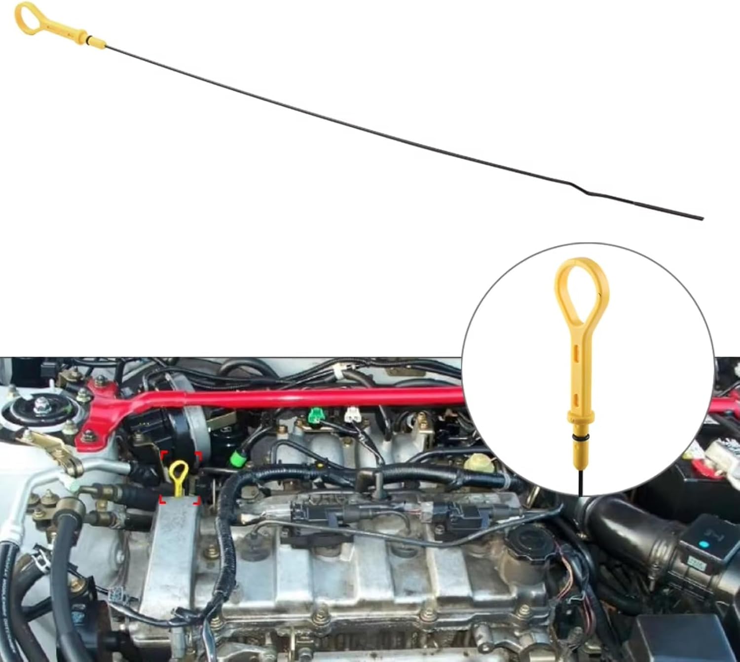 Oil Level Dipstick Car Oil Dipstick Oil Level Sensors for Mazda for Protege 1999 2000 2001 2002 2003 565mm Car Engine Oil Dipstick Accessories FS0110450A