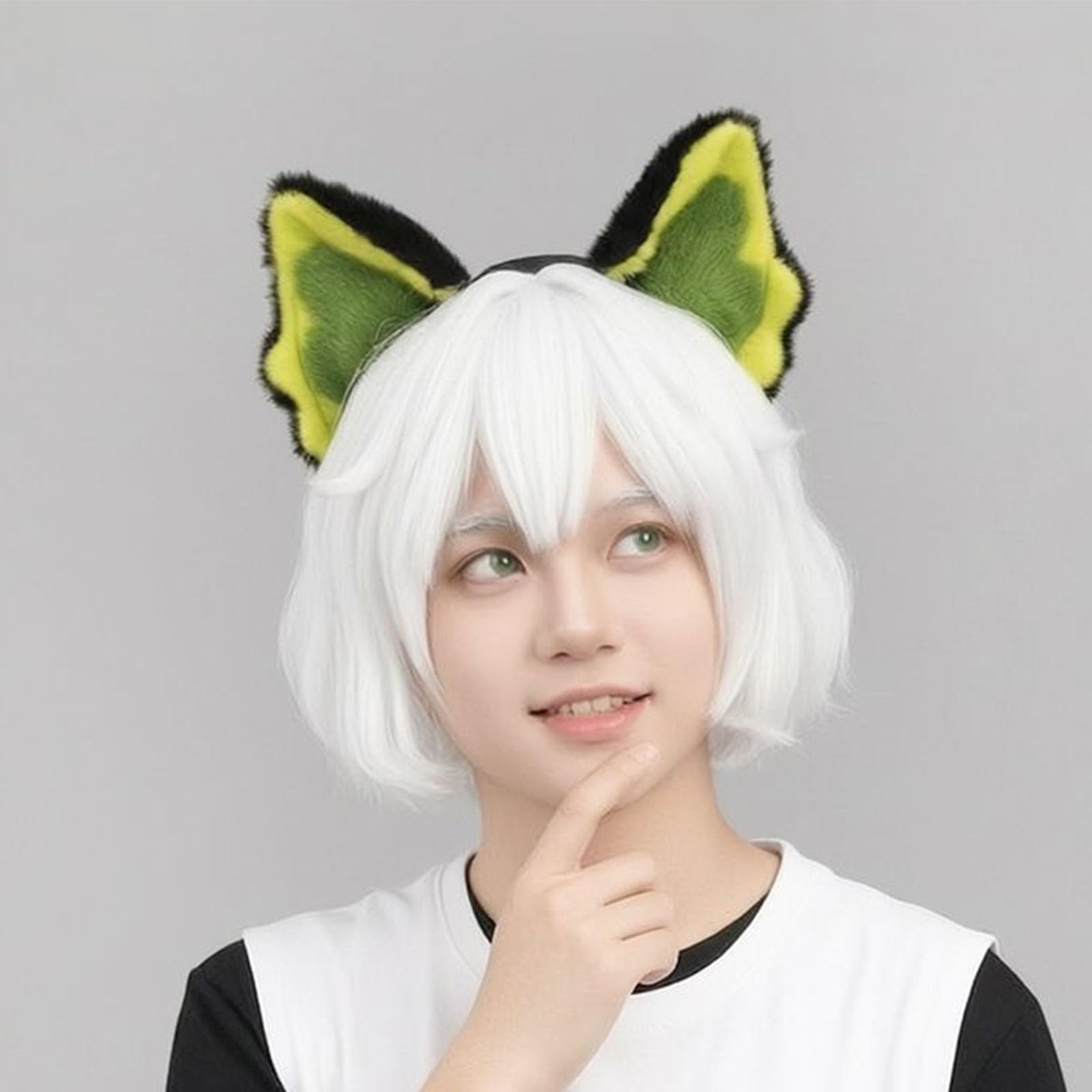 Diadema de orejas de gatito para niñas, orejas dinámicas para cosplay, disfraces, máscaras, Halloween, cosplay, fiesta, orejas de movimiento interactivo