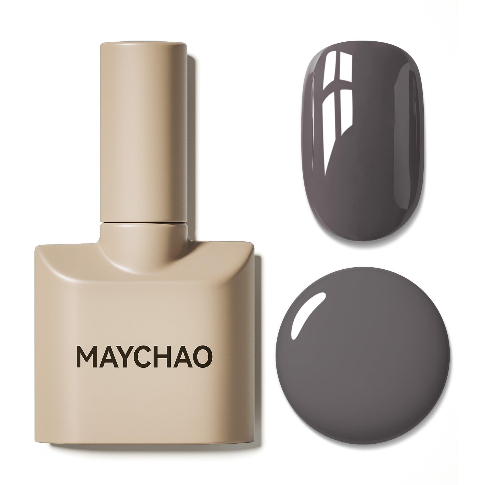 MAYCHAO 15ML Gel Nail Polish, Charcoal Black Gel Nail Polish, Soak Off UV LED Nail Varnish Nail Art Starter Manicure Salon DIY at Home, 0.5 OZ
