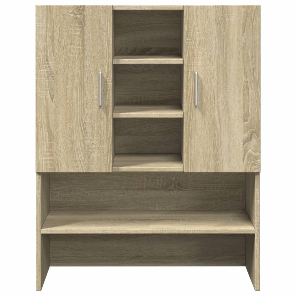 vidaXL Armario de Lavadora Roble Sonoma 70,5x24x90 cm, Armario para lavandería, Armario para cesto de Ropa, Estante para Lavadora, Armario para baño