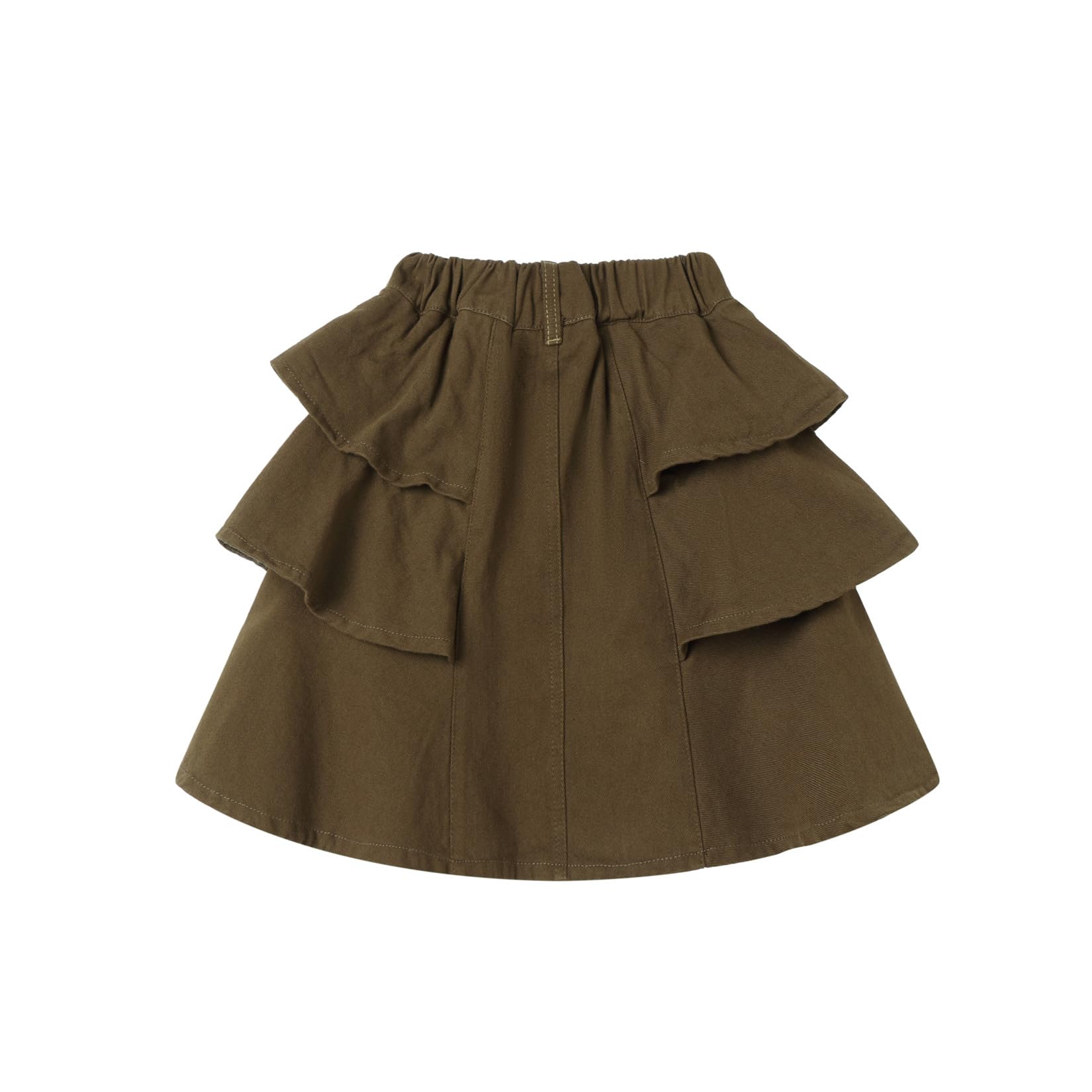 Mud Kingdom Falda vaquera con capas para niñas, cintura elástica, plisada, con volantes, estilo casual