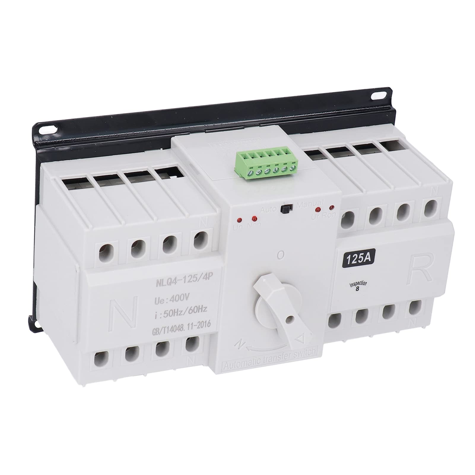 Ausla Interruptor de Transferencia Automática de Doble Potencia Interruptor de de Circuito 4P 400V 125A con Cubierta Protectora Protección contra Cortocircuitos y Sobrecargas para Edificios Hospitales