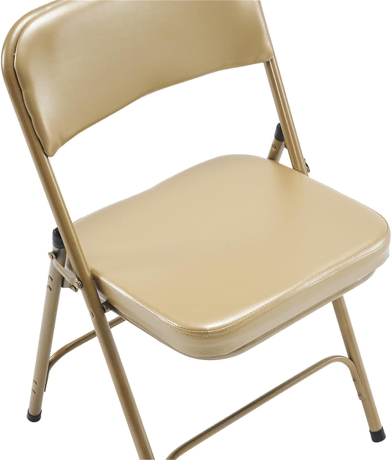 2 Pack Metal Folding Chairs with Padded Seat and Back, for Home and Office, Indoor and Outdoor Events Party Wedding, Champagne Gold