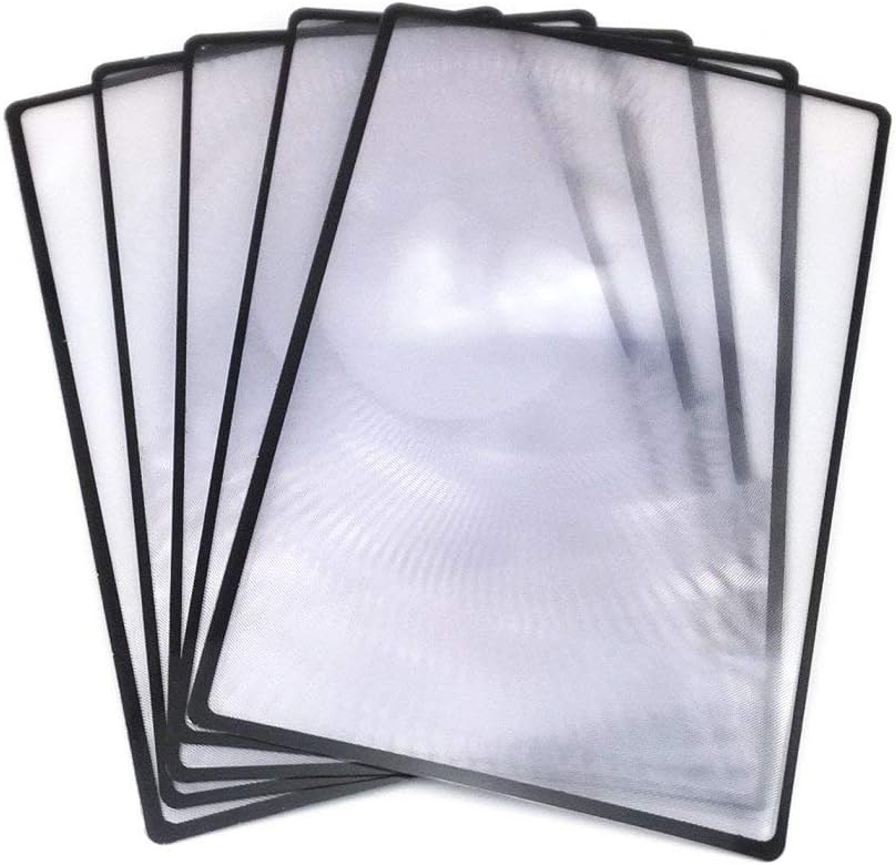 Axgo 5pcs 3X Magnifying Fresnel Lens for Reading, Transparent