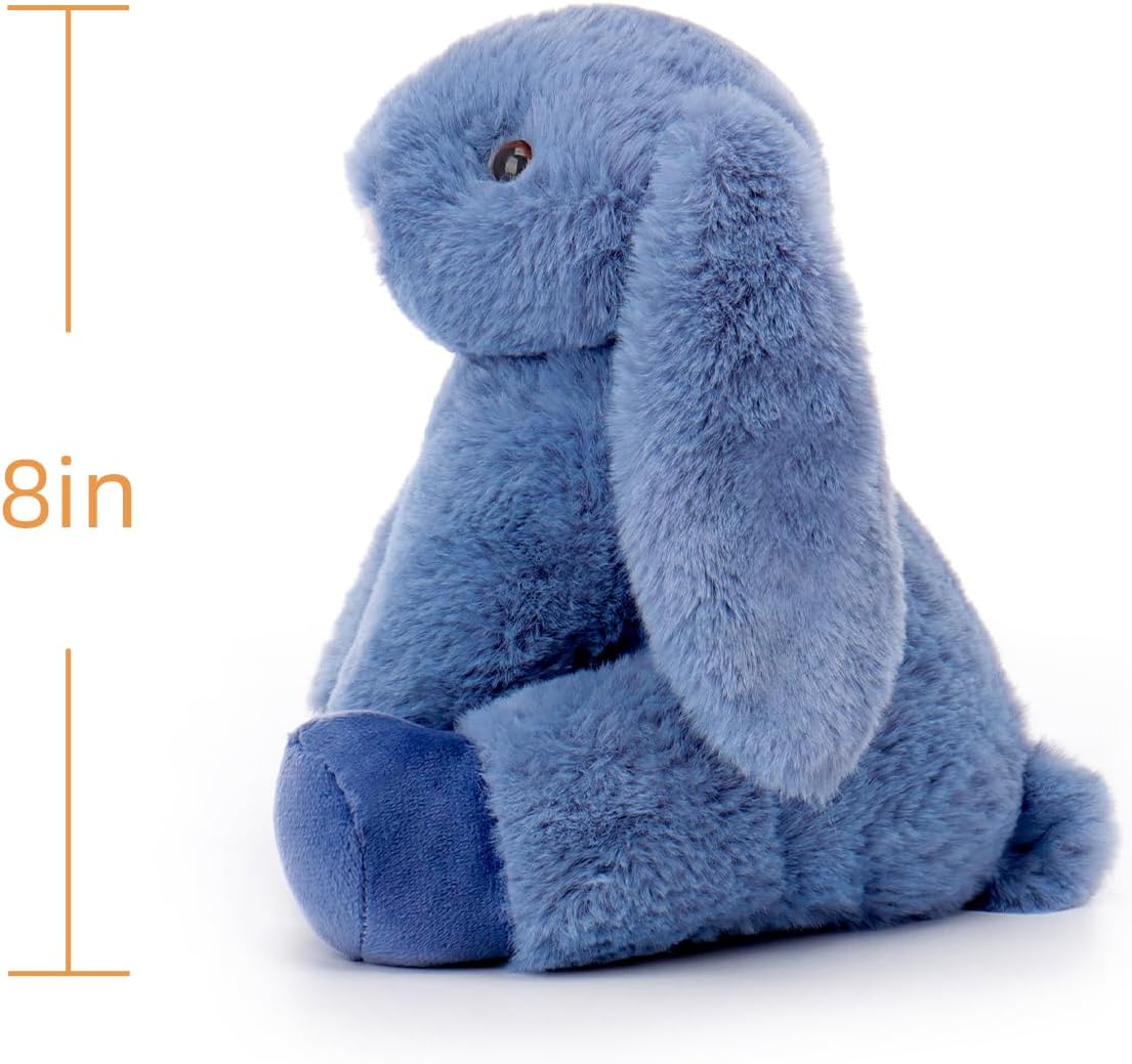 Apricot Lamb Toys Plush Navy Blue Bunny Rabbit Stuffed Animal with Fluffy Soft Ears (Navy Blue Bunny, 8 Inches)