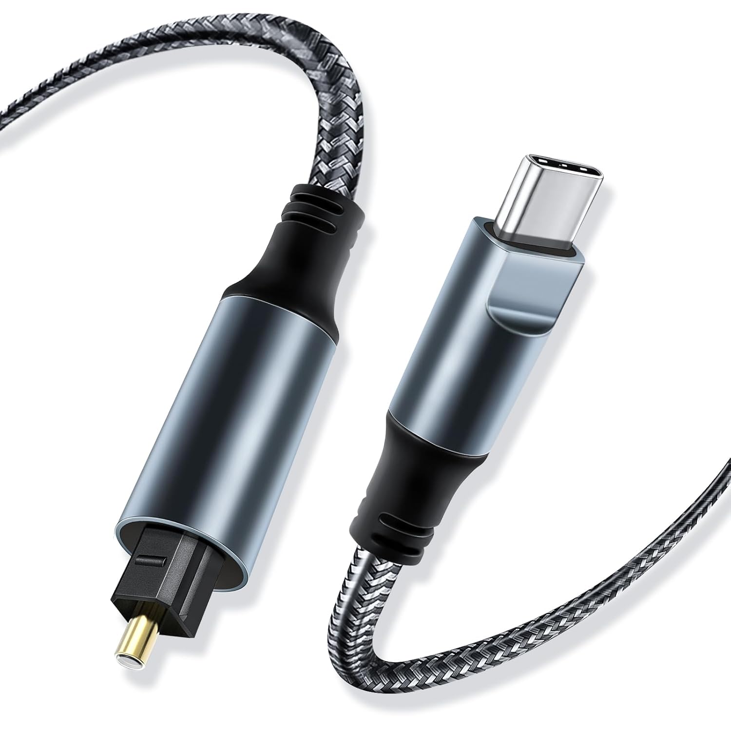 Kumiho Braided USB C to Optical Audio Cable 3Ft USB C to Toslink Optical Cable with Gold-Plated Connector for TV/Soundbar, Sony PS5,Speakers & Home Theater Systems