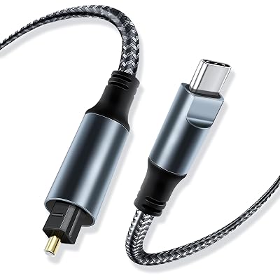 Kumiho Braided USB C to Optical Audio Cable 3Ft Unidirectional USB C to Toslink Optical for TV/Soundbar, Sony PS5,Speakers & Home Theater Systems