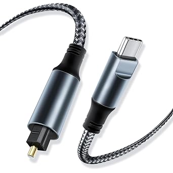 Kumiho Braided USB C to Optical Audio Cable 6Ft Unidirectional USB C to Toslink Optical for TV/Soundbar, Sony PS5,Speakers & Home Theater Systems