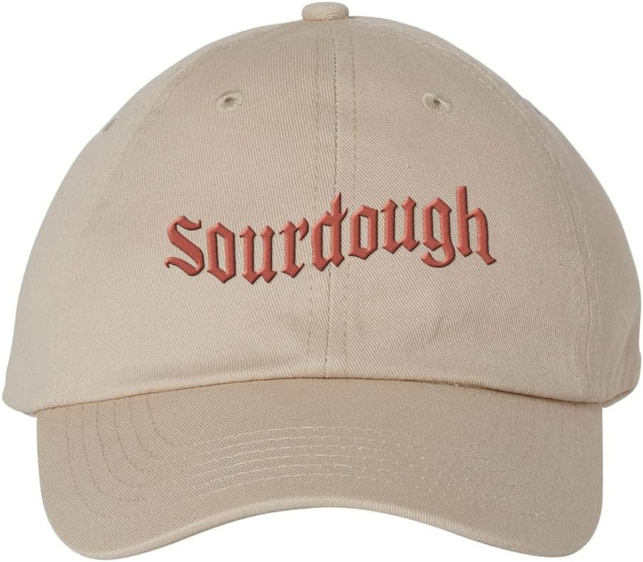 TeesAndTankYou Sourdough Embroidered Baseball Cap Adjustable Cotton Dad Hat