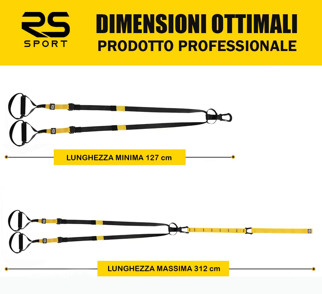 Kit Allenamento In Sospensione RS SPORT - Cinghie Regolabili Con Ancoraggio Porta, Per Fitness - Foto 9