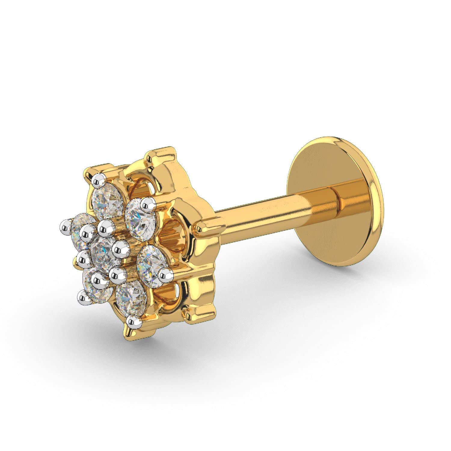 Pride Diamond Collection 18k Yellow Gold and Diamond Nose Pin for Women