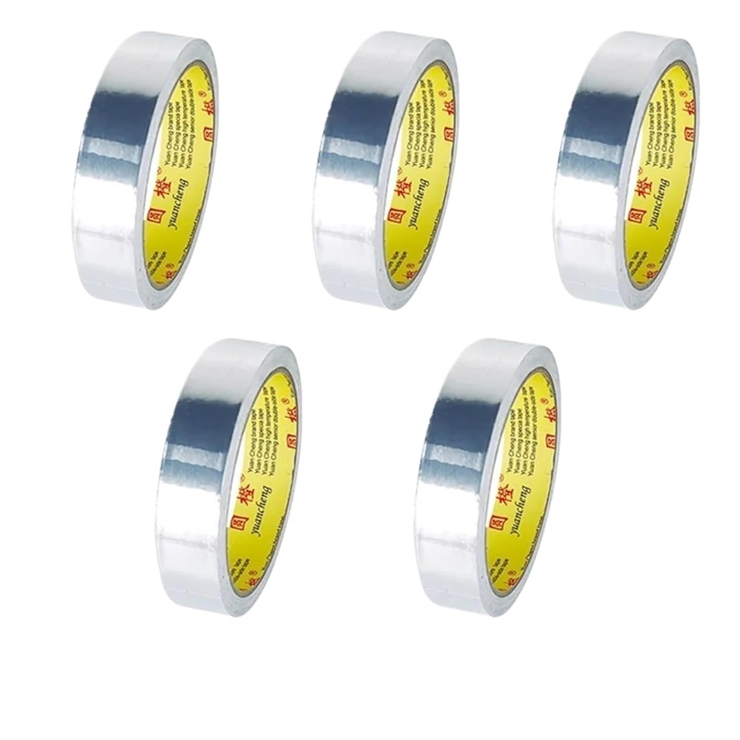 1roll High Temperature Aluminum foil Tape, Waterproof and Oil-Proof, Flame-Retardant and Sun-Proof(5rolls-width-20mm)