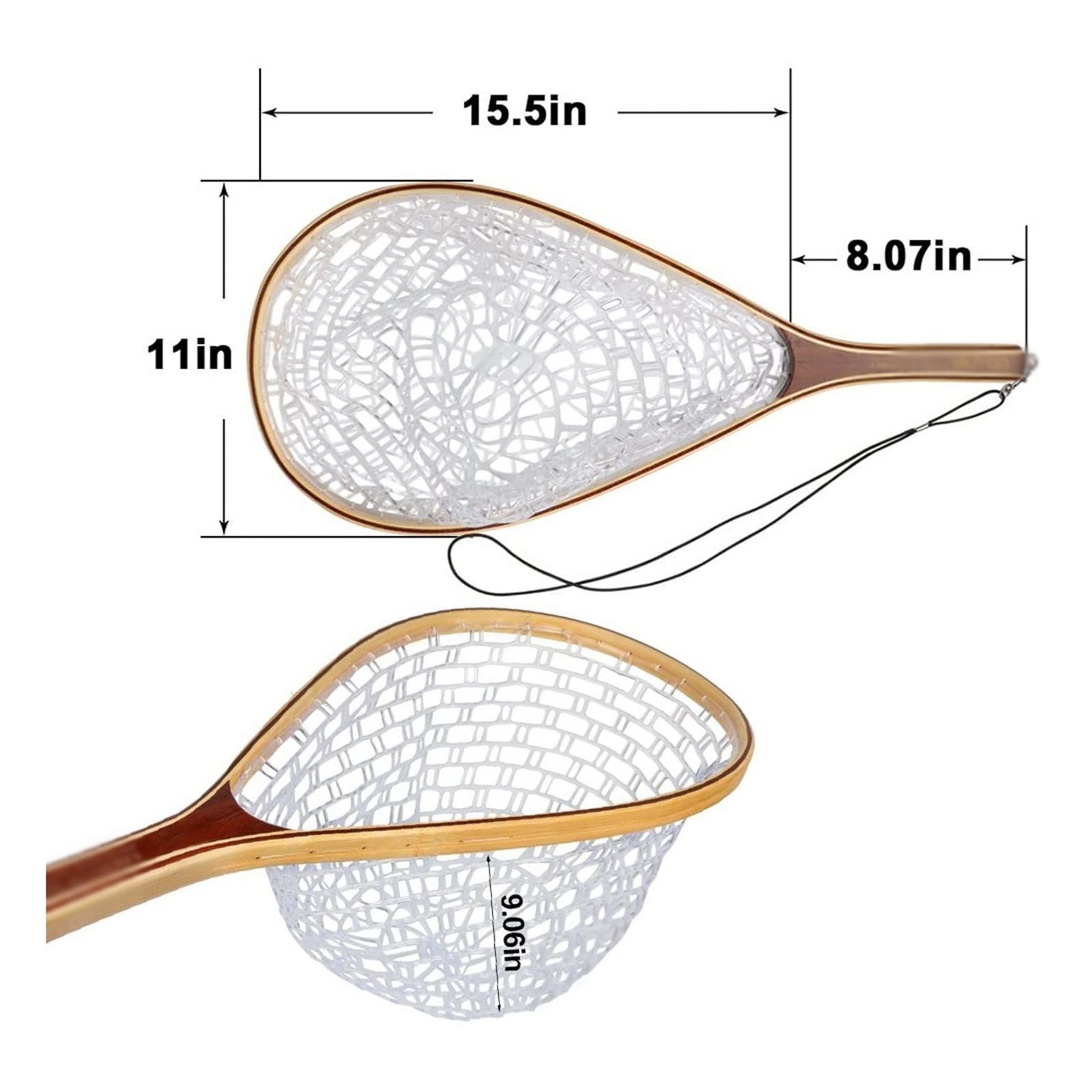 Podbierak wędkarski Fly Fishing Net Drewniana rączka Przenośna sieć odlewnicza Podbierak Obsada sieciowa do pstrąga Bass Narzędzia połowowe na szczupaka Składana pułapka wędkarska