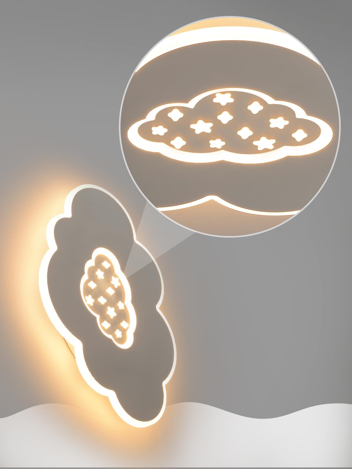 Plafoniera a LED, 50CM Lampada da soffitto creativo Nuvole Lampadario Dimmerabile con Telecomando, 30W Plafoniera Alla Moda per Camera da Letto e Soggiorno dei Bambini…