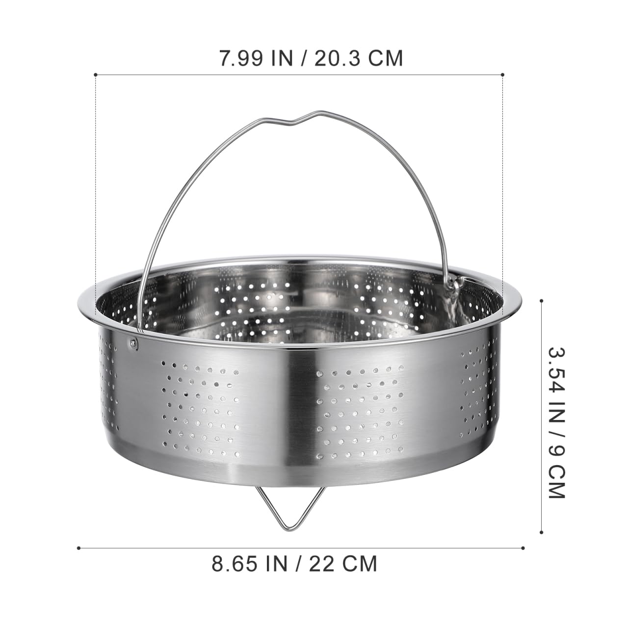 Healeved Olla Vapor Cesta De Vapor, Olla Arrocera De Inoxidable, Para Vapor, Colador, Con Asa Para A Presión, De Albóndigas Dim Sum, 22 Cm Cesta Vapor