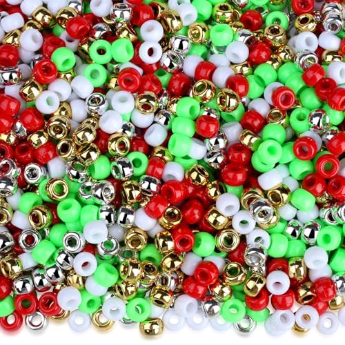 ZHIYUXI 1000PCS Christmas Beads for Jewelry Making