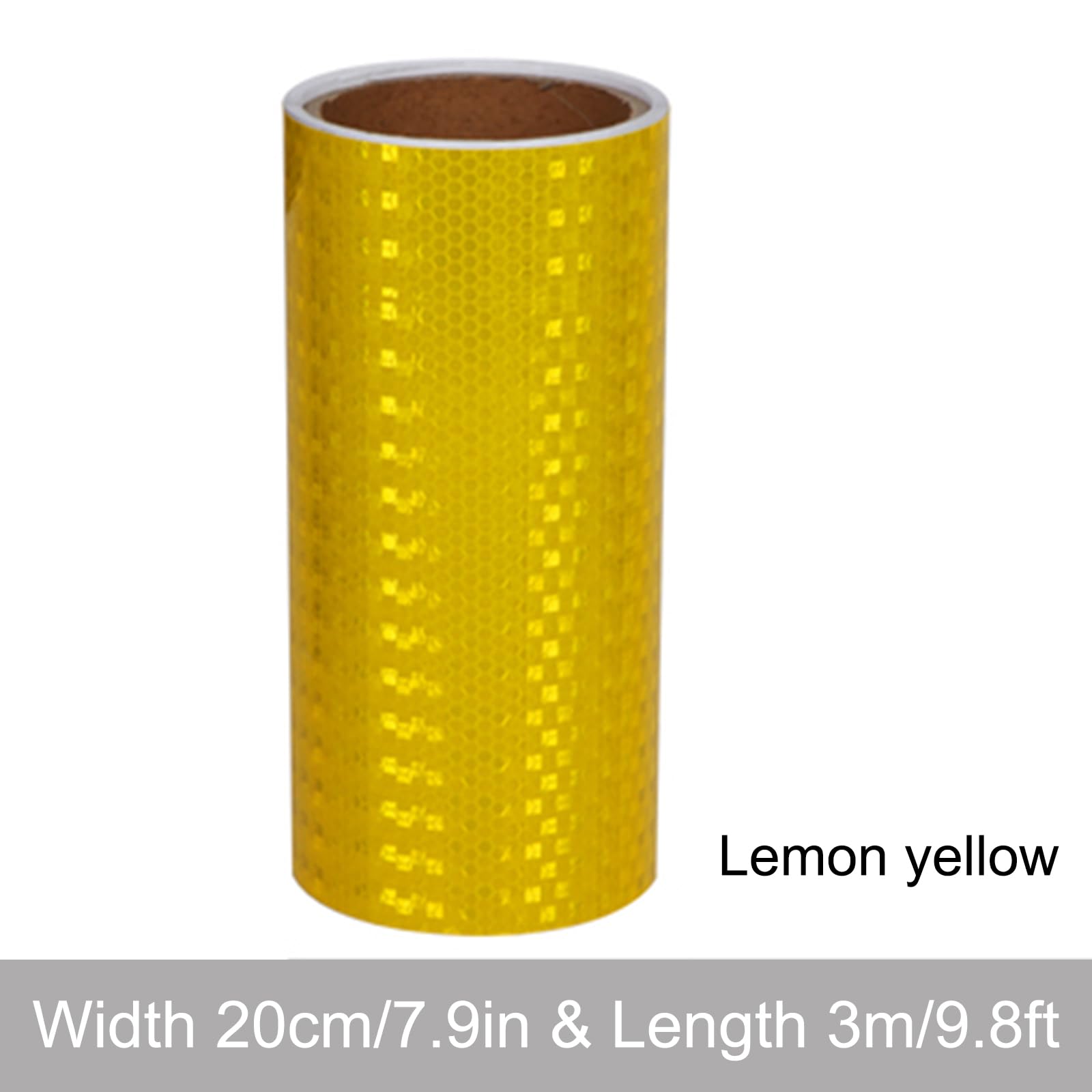 Cinta de Seguridad, Cinta Reflectante, Adhesivo Reflectante de Visibilidad Nocturna for vehículos, Bicicletas, Ropa, Cascos y buzones de 20 cm de Ancho.(Lemon Yellow,3m)