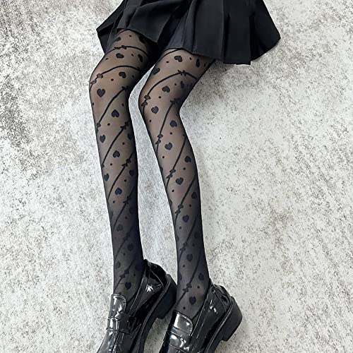 Image of Cute Patterned Pantyhose Tights for Women Valentine's Day
