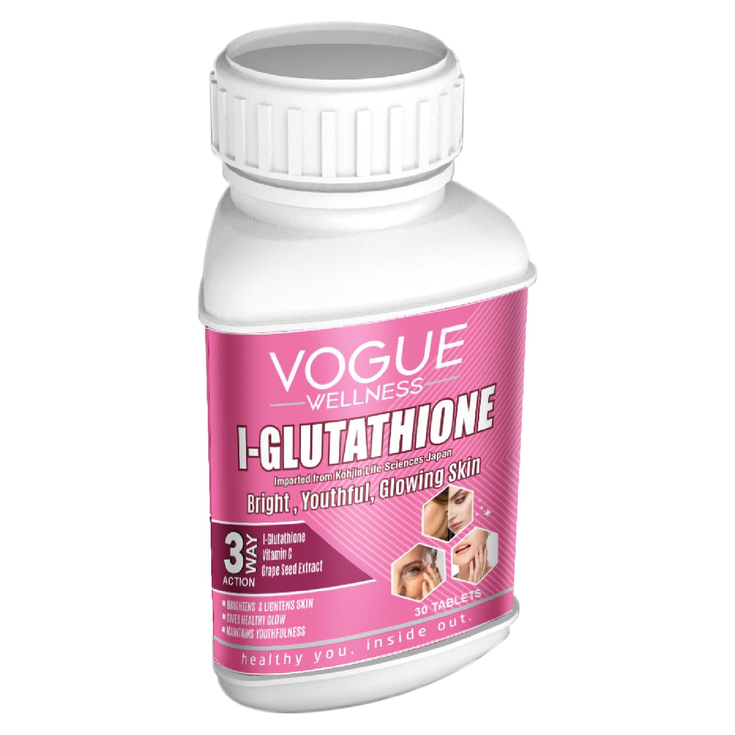 Vogue Wellness L-Glutathione Tablet Helps to Boost Skin Glow and Radiant also Support to Reduce Pigmentation, Dark Spots & Youthful Skin | Healthy Glowing skin Supplement 30 Tablets (Pack of 1) (B0BHWVB24Z) Amazon Price History, Amazon Price Tracker