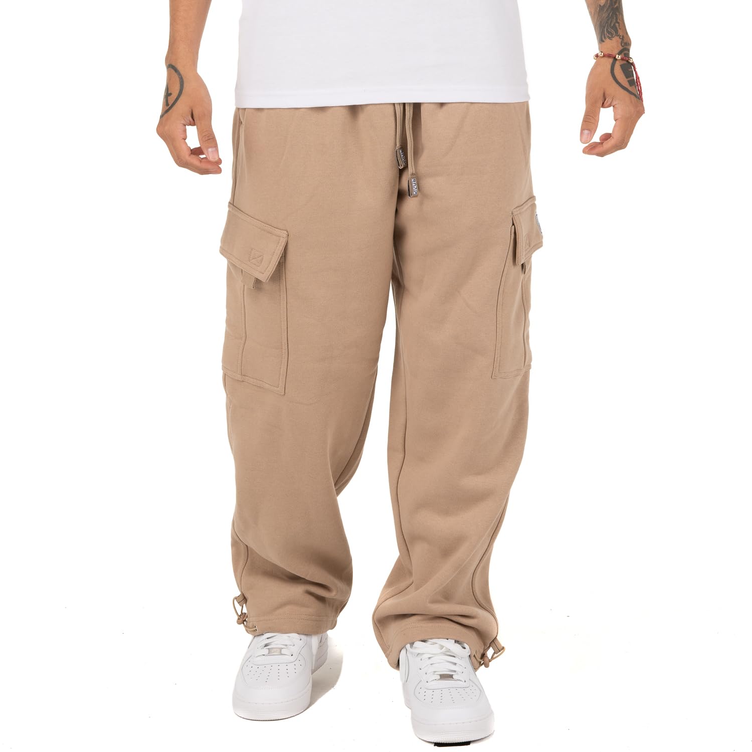 Pro Club Men's Heavyweight Fleece Cargo Pants, Khaki, Large