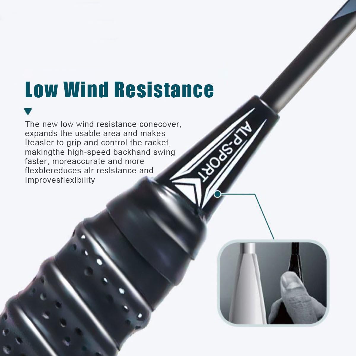Raqueta de bádminton Mujer Hombre, 4U 85g Wave Break Wind Strung Fibra de Carbono Ofensiva y defensiva con Bolsa de bádminton Raquetas