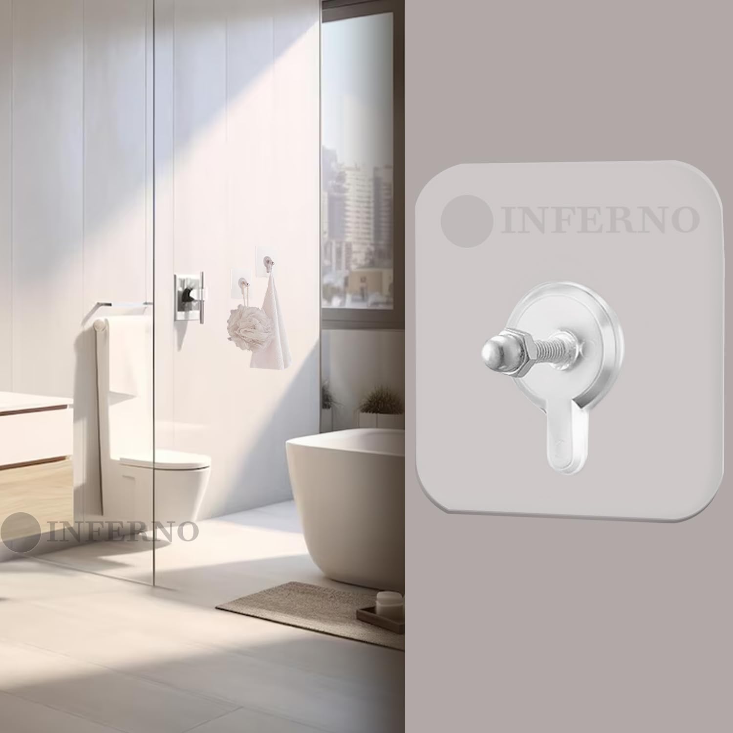 INFERNO 10 Pieces Self Adhesive 6mm Nail Wall Hook for Hanging Frame, Wall Clock Heavy Duty Transparent Hook (B0C7CLJSMH) Amazon Price History, Amazon Price Tracker